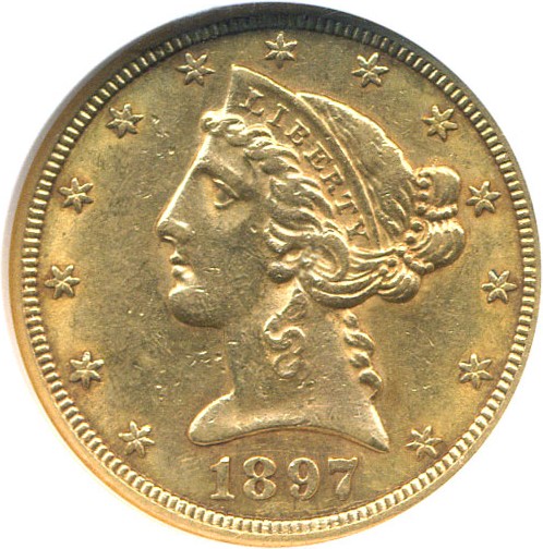 image for: 1897-S $5  NGC AU58 