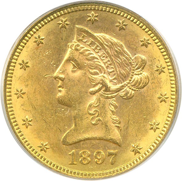 image for: 1897-S $10  PCGS MS62