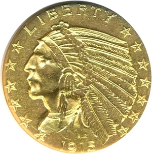 image for: 1915 $5 NGC AU53