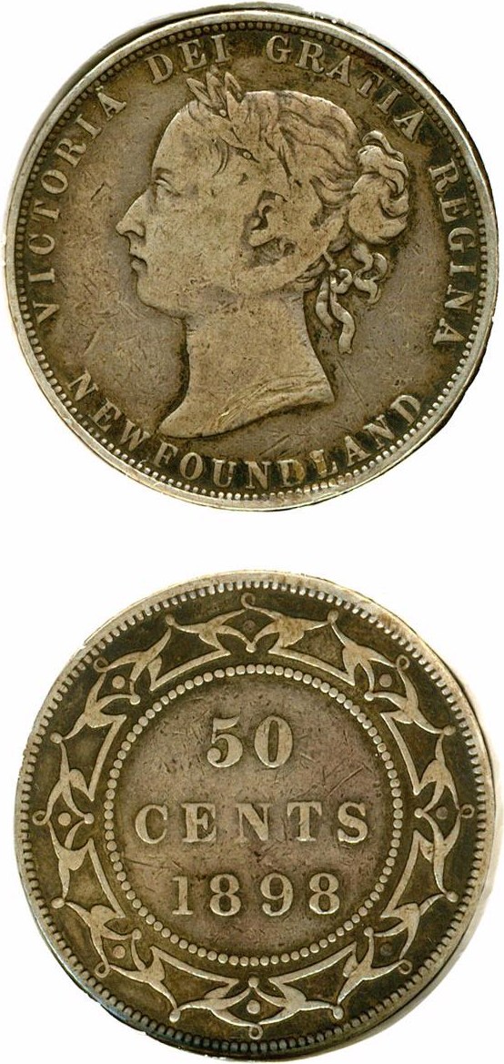 image for: Newfoundland: 1898 50c DGS F15  (Light Scratches Obverse)