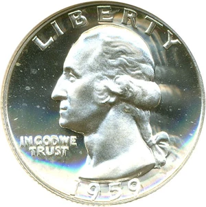 image for: 1959 25c NGC Proof 64 Cameo