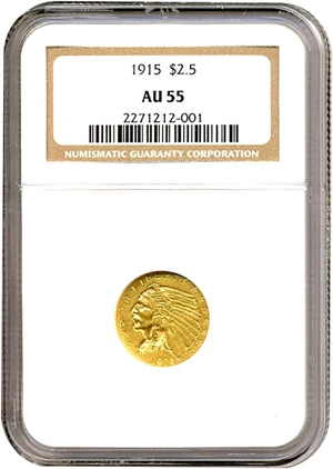 image for: 1915 $2 1/2 NGC AU55