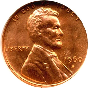 image for: 1960-D 1c Small Date NGC MS66 RD ex: Omaha Bank Hoard