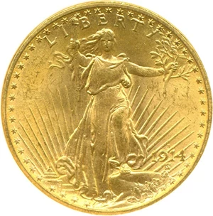 image for: 1914-S $20 NGC MS63