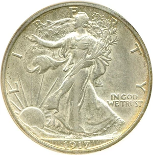 image for: 1917-S 50c DGS AU53 Mintmark Reverse (Lightly Cleaned)
