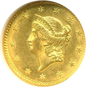 image for: 1851 G$1 NGC MS63
