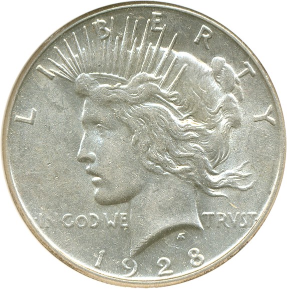 image for: Top 50 VAM: 1928-S $1 VAM 3  Doubled Motto NGC AU55 