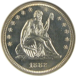 image for: 1882 25c NGC Proof 64