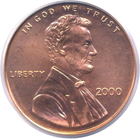 image for: 2000 1c  PCGS MS67 RD