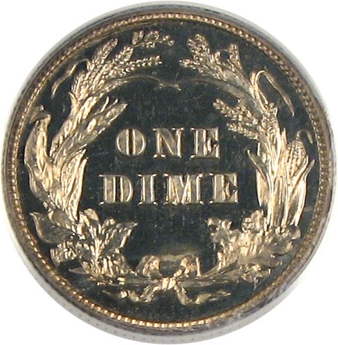 image for: 1907 10c  PCGS Proof 64