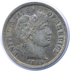 image for: 1895-S 10c PCGS AU50