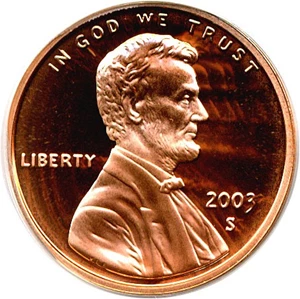 image for: 2003-S 1c PCGS Proof 69 RD DCameo