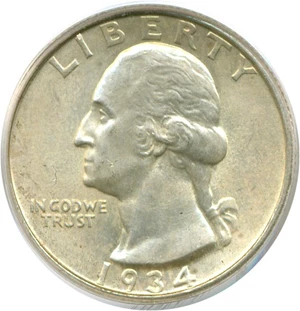 image for: 1934-D 25c PCGS MS64