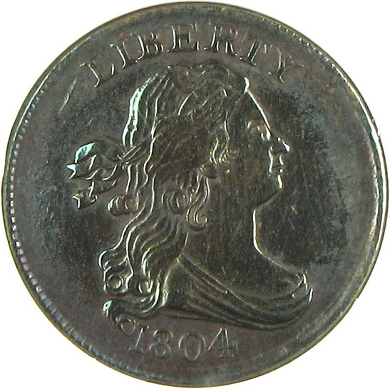 image for: 1804 1/2c DGS AU50 Cross 4-Stems (Cleaned)