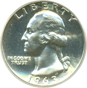 image for: 1963 25c PCGS Proof 68