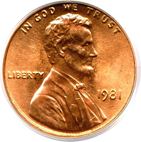 image for: 1981 1c  PCGS MS66 RD