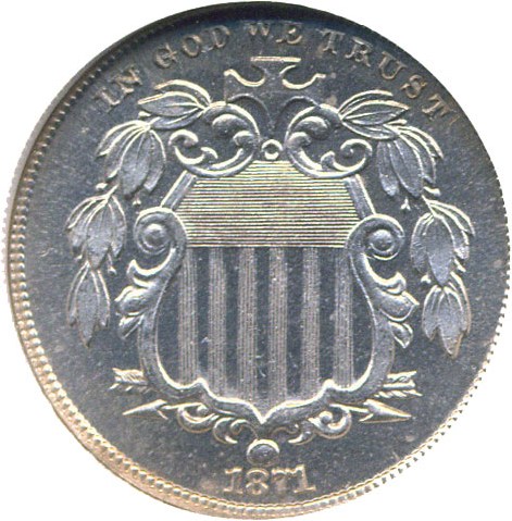 image for: 1871 5c  NGC Proof 64 