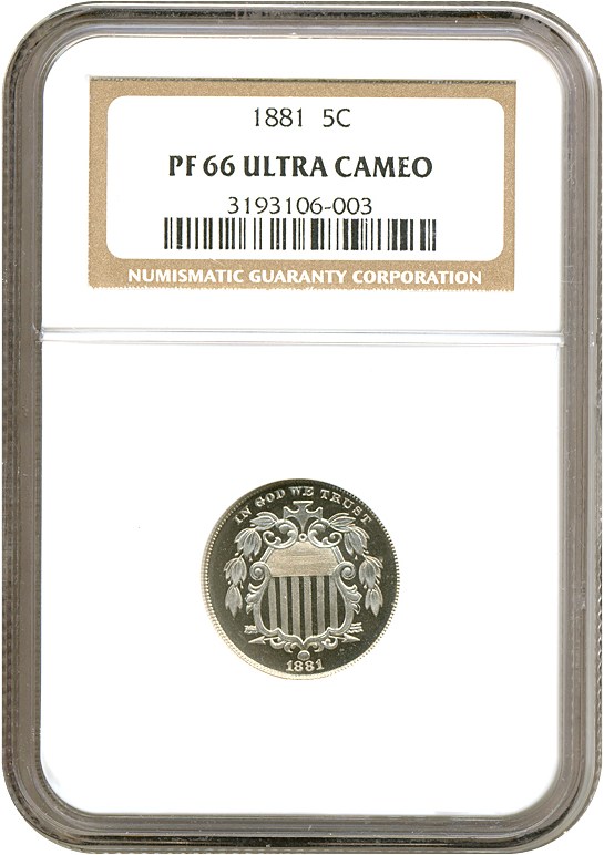 image for: 1881 5c  NGC Proof 66 Ultra Cameo