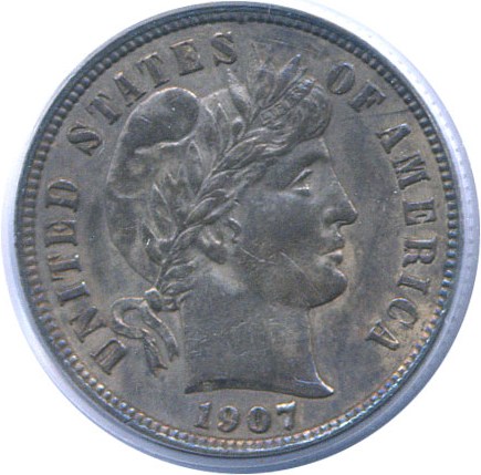 image for: 1907-S 10c  PCGS XF45 