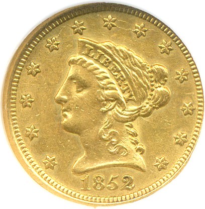 image for: 1852 $2 1/2  NGC AU55 