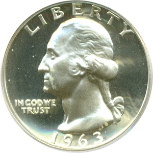 image for: 1963 25c PCGS Proof 68 Cameo