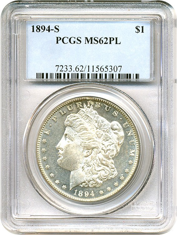 image for: 1894-S $1  PCGS MS62 PL