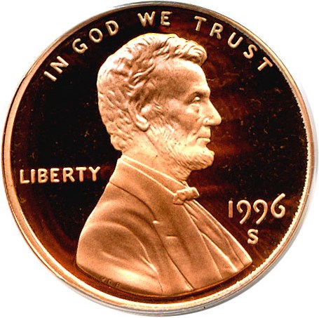 image for: 1996-S 1c  PCGS Proof 68 RD DCameo
