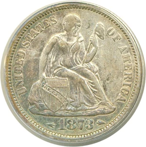 image for: 1873 10c Arrows ANACS XF45