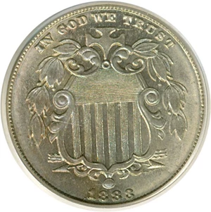 image for: 1883 5c Shield PCGS/CAC MS65
