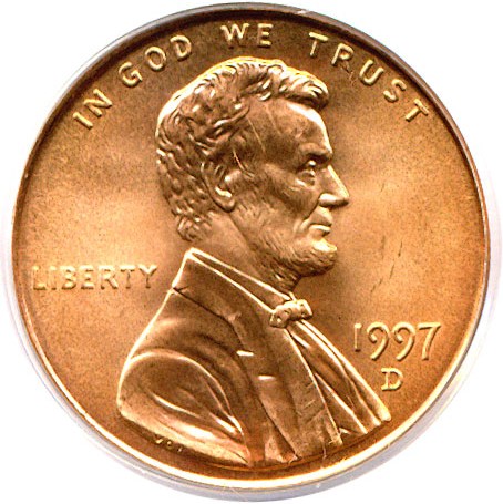 image for: 1997-D 1c  PCGS MS67 RD