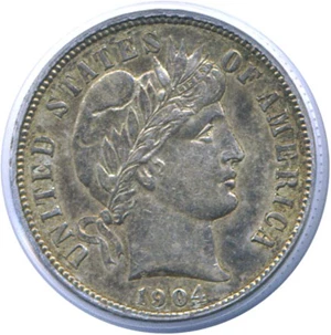 image for: 1904 10c PCGS AU55