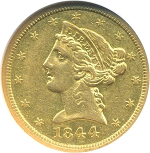 image for: 1844-O $5 NGC XF45
