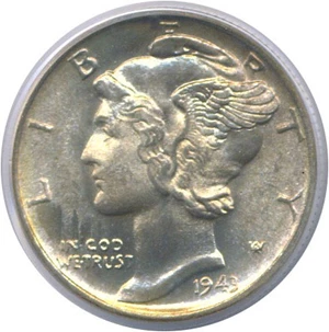 image for: 1943 10c PCGS MS67 FB