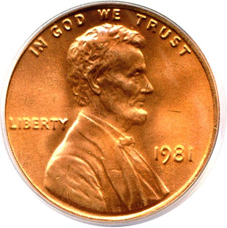 image for: 1981 1c  PCGS MS66 RD