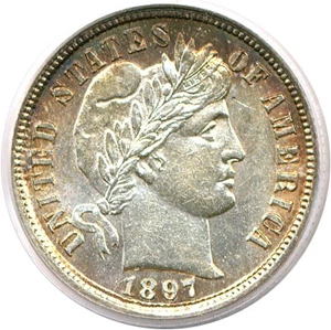 image for: 1897 10c PCGS AU58