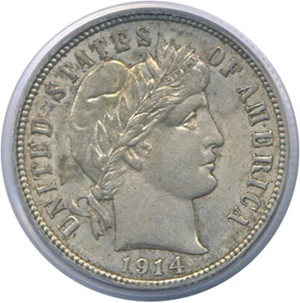 image for: 1914 10c PCGS AU58
