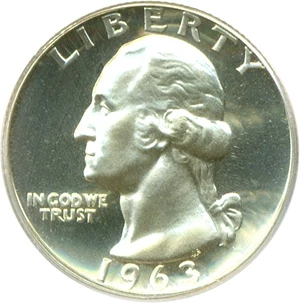image for: 1963 25c PCGS Proof 68 Cameo