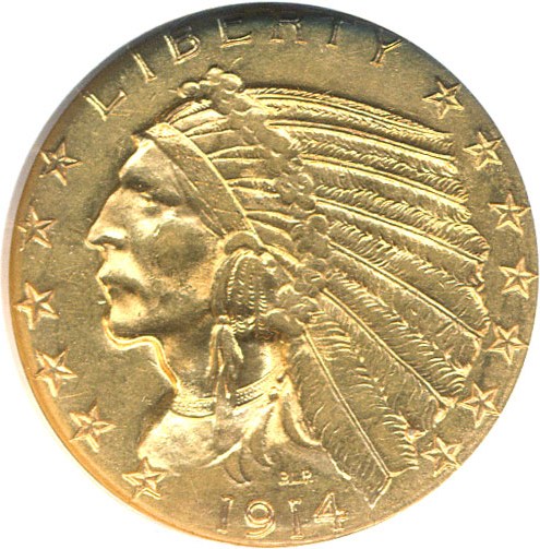 image for: 1914-S $5  NGC AU58