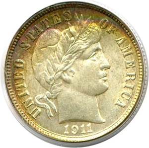 image for: 1911-D 10c PCGS MS66 ex: Duckor *Rim Color*