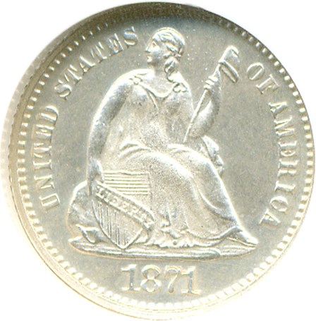 image for: 1871 H10c  NGC Proof 64