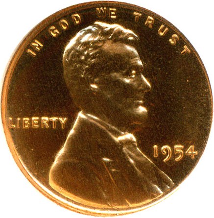 image for: 1954 1c  NGC Proof 67 RD Cameo