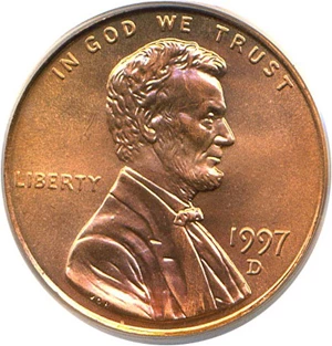 image for: 1997-D 1c PCGS MS68 RD