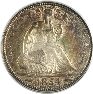 image for: 1854 50c Arrows PCGS/CAC AU50