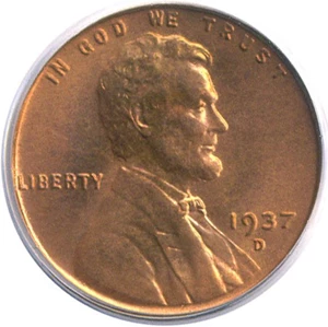 image for: 1937-D 1c PCGS MS67 RD