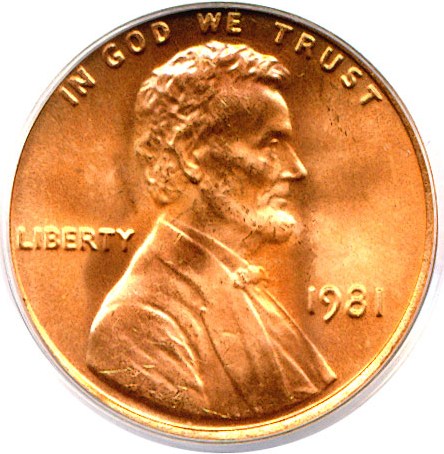 image for: 1981 1c  PCGS MS66 RD