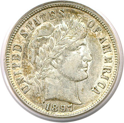 image for: 1897-S 10c  PCGS AU50 