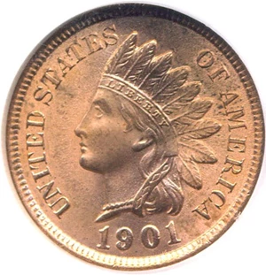 image for: 1901 1c NGC MS65 RD