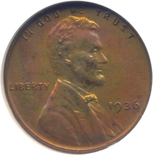 image for: 1936 1c NGC Satin Proof 65 RB *Color -Star*