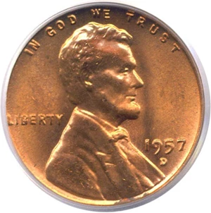 image for: 1957-D 1c PCGS MS66 RD