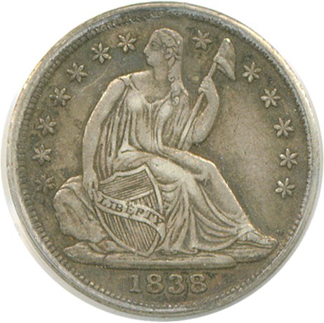 image for: 1838 H10c No Drapery, Small Stars PCGS XF45